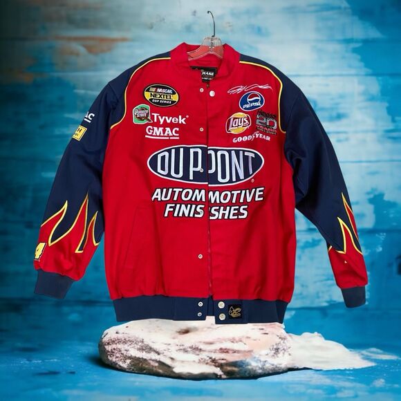 20th Anniversary 2004 Chase Authentic Jeff Gordon L Jacket Dupont Flames Nascar - Picture 1 of 16